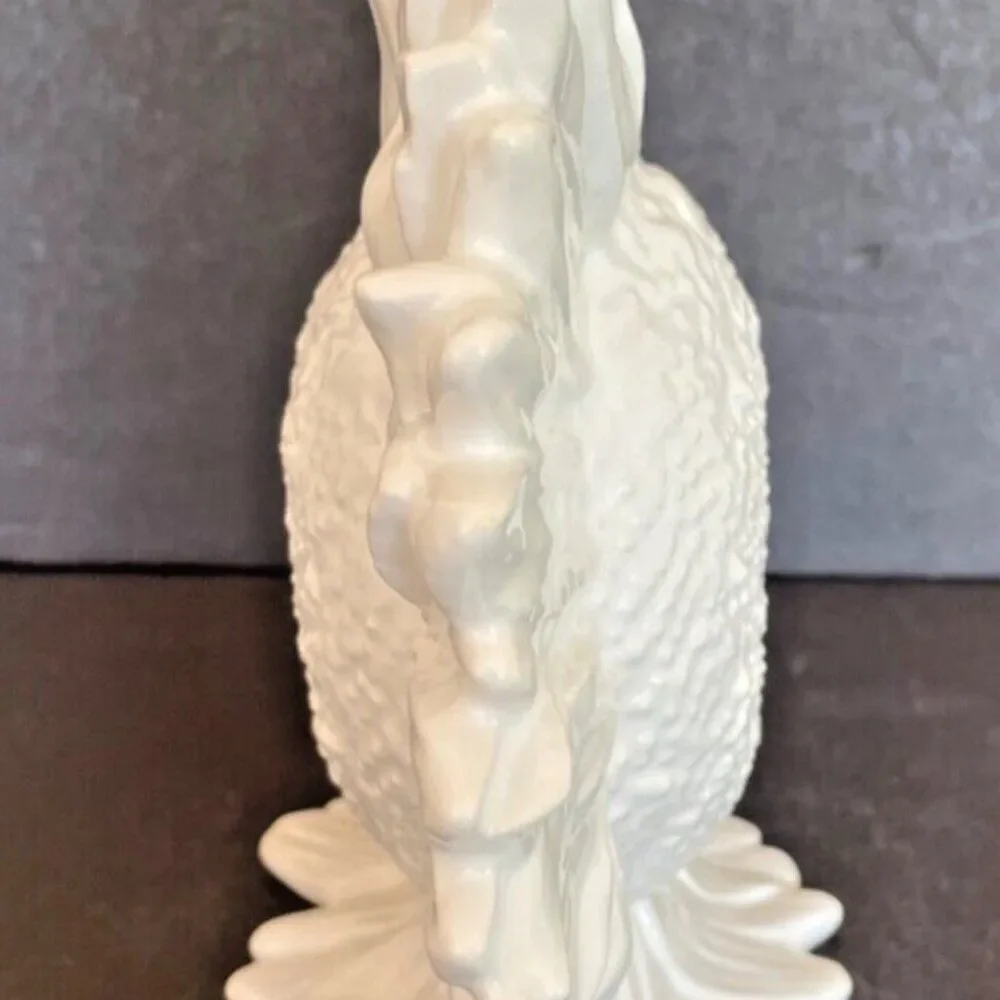 Large White Sunflower Stoneware Vase 9” Designed by Harry Allen Areaware